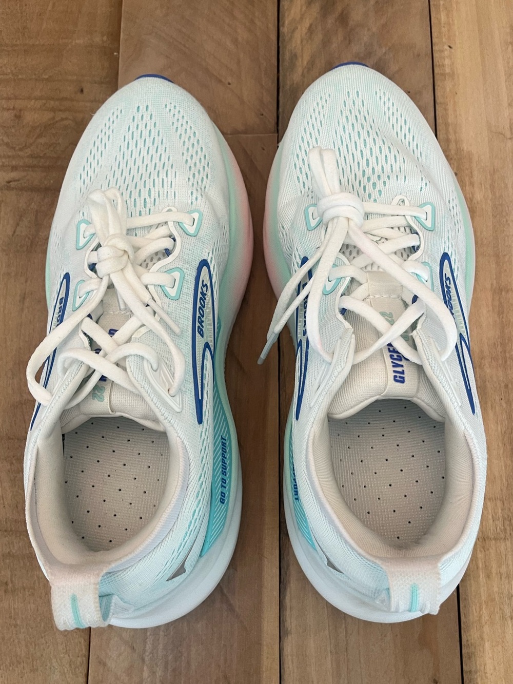 Brooks Glycerin GTS 22 Limpet Shell Amparo Blue W Running Shoes Size 8.5D (Wide) - Picture 5 of 14